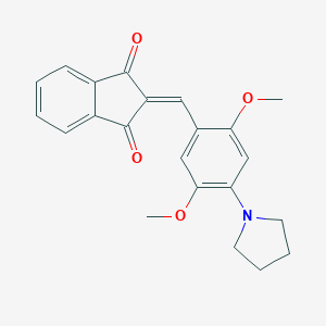 molecular formula C22H21NO4 B301731 2-[2,5-dimethoxy-4-(1-pyrrolidinyl)benzylidene]-1H-indene-1,3(2H)-dione 