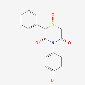molecular formula C16H12BrNO3S B3017314 4-(4-Bromophenyl)-2-phenyl-1lambda~4~,4-thiazinane-1,3,5-trione CAS No. 339109-31-8