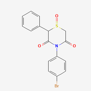 molecular formula C16H12BrNO3S B3017314 4-(4-溴苯基)-2-苯基-1lambda~4~,4-噻嗪烷-1,3,5-三酮 CAS No. 339109-31-8