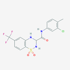 N-(3-chloro-4-methylphenyl)-6-(trifluoromethyl)-3,4-dihydro-2H-1,2,4-benzothiadiazine-3-carboxamide 1,1-dioxide