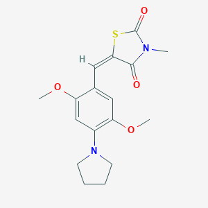 molecular formula C17H20N2O4S B301733 5-[2,5-Dimethoxy-4-(1-pyrrolidinyl)benzylidene]-3-methyl-1,3-thiazolidine-2,4-dione 
