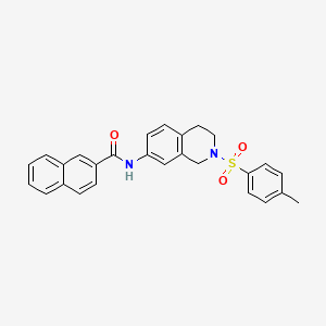 molecular formula C27H24N2O3S B3017334 N-(2-tosyl-1,2,3,4-tetrahydroisoquinolin-7-yl)-2-naphthamide CAS No. 954708-66-8