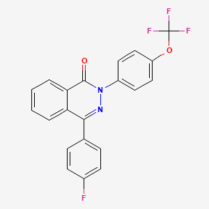 molecular formula C21H12F4N2O2 B3017339 4-(4-Fluorophenyl)-2-[4-(trifluoromethoxy)phenyl]phthalazin-1-one CAS No. 161716-19-4