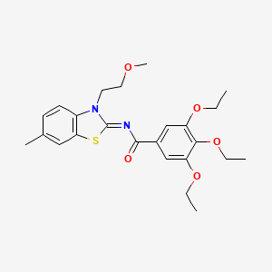 molecular formula C24H30N2O5S B3017340 (Z)-3,4,5-三乙氧基-N-(3-(2-甲氧基乙基)-6-甲基苯并[d]噻唑-2(3H)-亚基)苯甲酰胺 CAS No. 864975-07-5