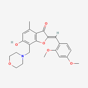 (2Z)-2-[(2,4-dimethoxyphenyl)methylidene]-6-hydroxy-4-methyl-7-(morpholin-4-ylmethyl)-1-benzofuran-3-one