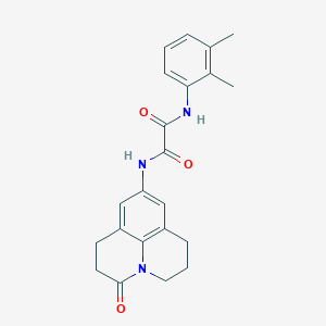 molecular formula C22H23N3O3 B3017350 N1-(2,3-dimethylphenyl)-N2-(3-oxo-1,2,3,5,6,7-hexahydropyrido[3,2,1-ij]quinolin-9-yl)oxalamide CAS No. 898464-47-6