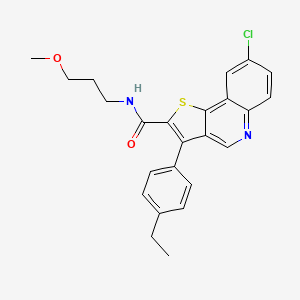 molecular formula C24H23ClN2O2S B3017355 8-chloro-3-(4-ethylphenyl)-N-(3-methoxypropyl)thieno[3,2-c]quinoline-2-carboxamide CAS No. 1223997-18-9