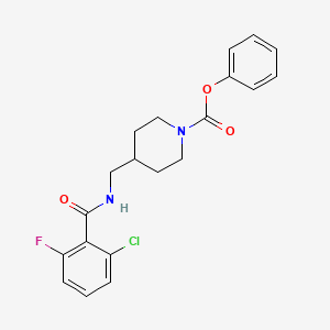 molecular formula C20H20ClFN2O3 B3017357 Phenyl 4-((2-chloro-6-fluorobenzamido)methyl)piperidine-1-carboxylate CAS No. 1234880-92-2