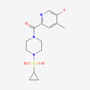 molecular formula C14H18FN3O3S B3017363 (4-Cyclopropylsulfonylpiperazin-1-yl)-(5-fluoro-4-methylpyridin-2-yl)methanone CAS No. 2415520-98-6
