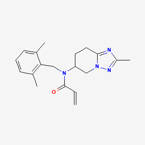 molecular formula C19H24N4O B3017370 N-[(2,6-Dimethylphenyl)methyl]-N-(2-methyl-5,6,7,8-tetrahydro-[1,2,4]triazolo[1,5-a]pyridin-6-yl)prop-2-enamide CAS No. 2411303-03-0