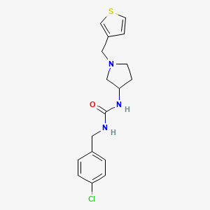 molecular formula C17H20ClN3OS B3017378 1-[(4-Chlorophenyl)methyl]-3-{1-[(thiophen-3-yl)methyl]pyrrolidin-3-yl}urea CAS No. 2097914-63-9