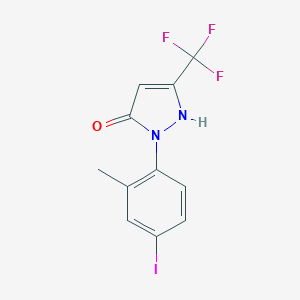 molecular formula C11H8F3IN2O B301738 1-(4-iodo-2-methylphenyl)-3-(trifluoromethyl)-1H-pyrazol-5-ol 