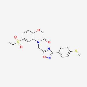 6-(ethylsulfonyl)-4-((3-(4-(methylthio)phenyl)-1,2,4-oxadiazol-5-yl)methyl)-2H-benzo[b][1,4]oxazin-3(4H)-one