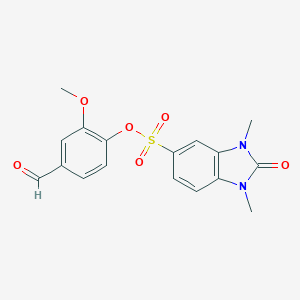 molecular formula C17H16N2O6S B301739 4-formyl-2-methoxyphenyl 1,3-dimethyl-2-oxo-2,3-dihydro-1H-benzimidazole-5-sulfonate 