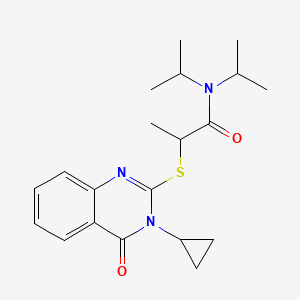 2-[(3-cyclopropyl-4-oxo-3,4-dihydroquinazolin-2-yl)sulfanyl]-N,N-bis(propan-2-yl)propanamide