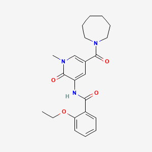 molecular formula C22H27N3O4 B3017414 N-(5-(azepane-1-carbonyl)-1-methyl-2-oxo-1,2-dihydropyridin-3-yl)-2-ethoxybenzamide CAS No. 1203187-20-5