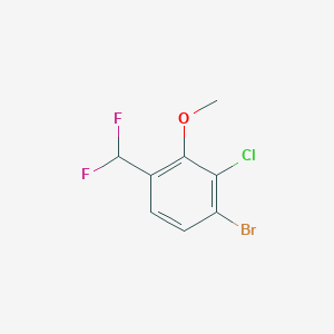 molecular formula C8H6BrClF2O B3017415 1-Bromo-2-chloro-4-(difluoromethyl)-3-methoxybenzene CAS No. 2091402-84-3