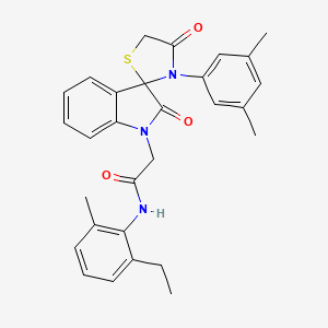 2-(3'-(3,5-dimethylphenyl)-2,4'-dioxospiro[indoline-3,2'-thiazolidin]-1-yl)-N-(2-ethyl-6-methylphenyl)acetamide