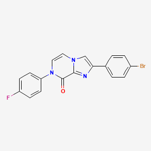 molecular formula C18H11BrFN3O B3017424 5,6-dimethyl-N-(4-methylbenzyl)-7-phenyl-4-pyrrolidin-1-yl-7H-pyrrolo[2,3-d]pyrimidine-2-carboxamide CAS No. 1207049-51-1