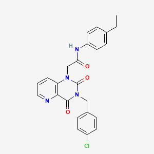 molecular formula C24H21ClN4O3 B3017425 2-(3-(4-氯苯甲基)-2,4-二氧代-3,4-二氢吡啶[3,2-d]嘧啶-1(2H)-基)-N-(4-乙基苯基)乙酰胺 CAS No. 923165-70-2