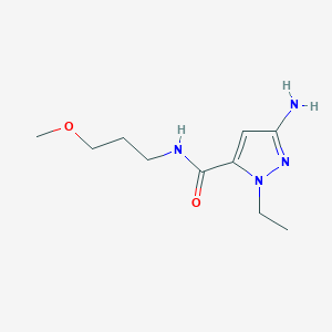 molecular formula C10H18N4O2 B3017429 3-amino-1-ethyl-N-(3-methoxypropyl)-1H-pyrazole-5-carboxamide CAS No. 1856081-19-0