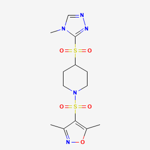 3,5-dimethyl-4-((4-((4-methyl-4H-1,2,4-triazol-3-yl)sulfonyl)piperidin-1-yl)sulfonyl)isoxazole