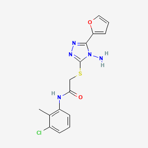 molecular formula C15H14ClN5O2S B3017442 2-((4-amino-5-(furan-2-yl)-4H-1,2,4-triazol-3-yl)thio)-N-(3-chloro-2-methylphenyl)acetamide CAS No. 578758-63-1