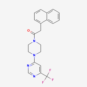 molecular formula C21H19F3N4O B3017447 2-(萘-1-基)-1-(4-(6-(三氟甲基)嘧啶-4-基)哌嗪-1-基)乙酮 CAS No. 2034407-94-6