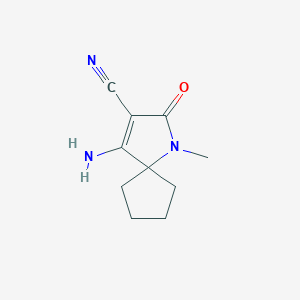 molecular formula C10H13N3O B3017452 4-Amino-1-methyl-2-oxo-1-azaspiro[4.4]non-3-ene-3-carbonitrile CAS No. 870692-95-8