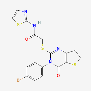 2-{[3-(4-bromophenyl)-4-oxo-3,4,6,7-tetrahydrothieno[3,2-d]pyrimidin-2-yl]thio}-N-1,3-thiazol-2-ylacetamide