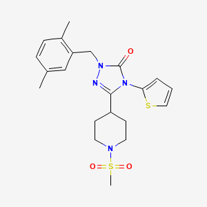 1-(2,5-dimethylbenzyl)-3-(1-(methylsulfonyl)piperidin-4-yl)-4-(thiophen-2-yl)-1H-1,2,4-triazol-5(4H)-one