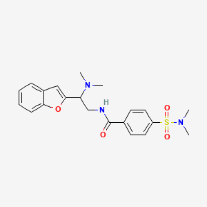 molecular formula C21H25N3O4S B3017463 N-(2-(苯并呋喃-2-基)-2-(二甲氨基)乙基)-4-(N,N-二甲基磺酰胺)苯甲酰胺 CAS No. 2034311-16-3