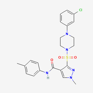 molecular formula C22H24ClN5O3S B3017467 3-(4-{2-[(4-ethoxyphenyl)amino]-2-oxoethyl}-3-oxo-3,4-dihydroquinoxalin-2-yl)-N-ethylpropanamide CAS No. 1189438-79-6