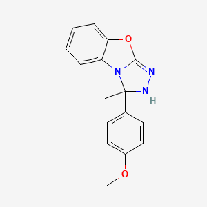 molecular formula C16H15N3O2 B3017468 3-(4-Methoxyphenyl)-3-methyl-2,3-dihydrobenzo[4,5]oxazolo[2,3-c][1,2,4]triazole CAS No. 540760-38-1