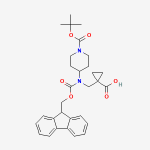 1-[[9H-Fluoren-9-ylmethoxycarbonyl-[1-[(2-methylpropan-2-yl)oxycarbonyl]piperidin-4-yl]amino]methyl]cyclopropane-1-carboxylic acid