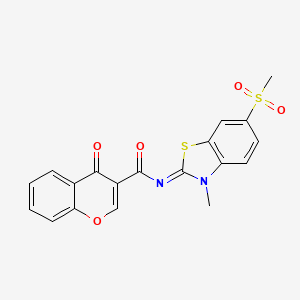 molecular formula C19H14N2O5S2 B3017476 (Z)-N-(3-methyl-6-(methylsulfonyl)benzo[d]thiazol-2(3H)-ylidene)-4-oxo-4H-chromene-3-carboxamide CAS No. 683247-54-3