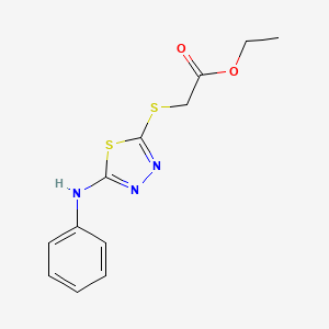 molecular formula C12H13N3O2S2 B3017486 2-[(5-苯胺基-1,3,4-噻二唑-2-基)硫代]乙酸乙酯 CAS No. 52494-15-2