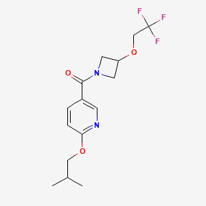 molecular formula C15H19F3N2O3 B3017501 (6-Isobutoxypyridin-3-yl)(3-(2,2,2-trifluoroethoxy)azetidin-1-yl)methanone CAS No. 2034590-78-6