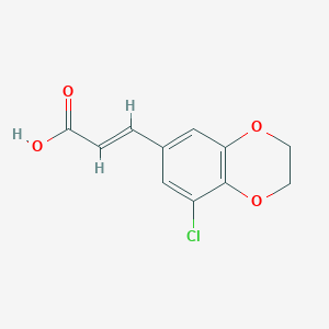 molecular formula C11H9ClO4 B3017512 3-(8-Chloro-2,3-dihydro-1,4-benzodioxin-6-yl)prop-2-enoic acid CAS No. 851721-93-2