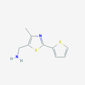 molecular formula C9H10N2S2 B3017516 (4-甲基-2-噻吩-2-基-1,3-噻唑-5-基)甲胺 CAS No. 1206981-23-8