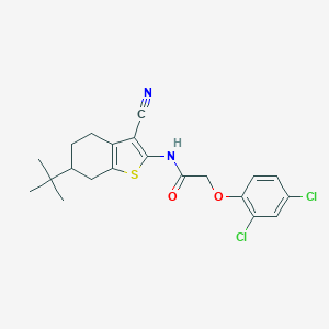 molecular formula C21H22Cl2N2O2S B301752 N-(6-tert-butyl-3-cyano-4,5,6,7-tetrahydro-1-benzothiophen-2-yl)-2-(2,4-dichlorophenoxy)acetamide 