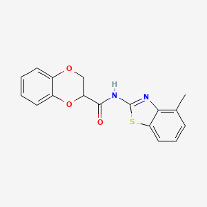 molecular formula C17H14N2O3S B3017521 N-(4-methylbenzo[d]thiazol-2-yl)-2,3-dihydrobenzo[b][1,4]dioxine-2-carboxamide CAS No. 446856-95-7