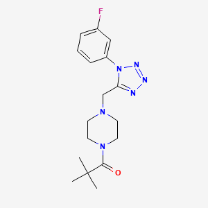 molecular formula C17H23FN6O B3017523 1-(4-((1-(3-氟苯基)-1H-四唑-5-基)甲基)哌嗪-1-基)-2,2-二甲基丙烷-1-酮 CAS No. 1049481-29-9