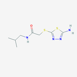 molecular formula C8H14N4OS2 B3017526 2-((5-amino-1,3,4-thiadiazol-2-yl)thio)-N-isobutylacetamide CAS No. 875911-69-6