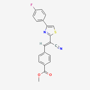 molecular formula C20H13FN2O2S B3017528 (E)-methyl 4-(2-cyano-2-(4-(4-fluorophenyl)thiazol-2-yl)vinyl)benzoate CAS No. 683249-93-6