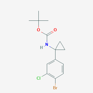 molecular formula C14H17BrClNO2 B3017531 tert-butyl N-[1-(4-bromo-3-chlorophenyl)cyclopropyl]carbamate CAS No. 2322043-50-3
