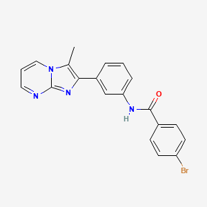 molecular formula C20H15BrN4O B3017538 4-bromo-N-(3-(3-methylimidazo[1,2-a]pyrimidin-2-yl)phenyl)benzamide CAS No. 862811-74-3