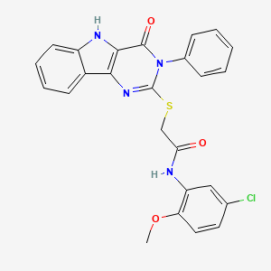 N-(5-chloro-2-methoxyphenyl)-2-[(4-oxo-3-phenyl-5H-pyrimido[5,4-b]indol-2-yl)sulfanyl]acetamide