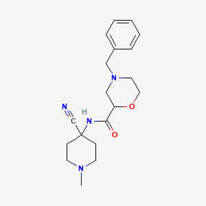 molecular formula C19H26N4O2 B3017547 4-benzyl-N-(4-cyano-1-methylpiperidin-4-yl)morpholine-2-carboxamide CAS No. 1394704-37-0
