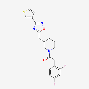 2-(2,4-Difluorophenyl)-1-(3-((3-(thiophen-3-yl)-1,2,4-oxadiazol-5-yl)methyl)piperidin-1-yl)ethanone